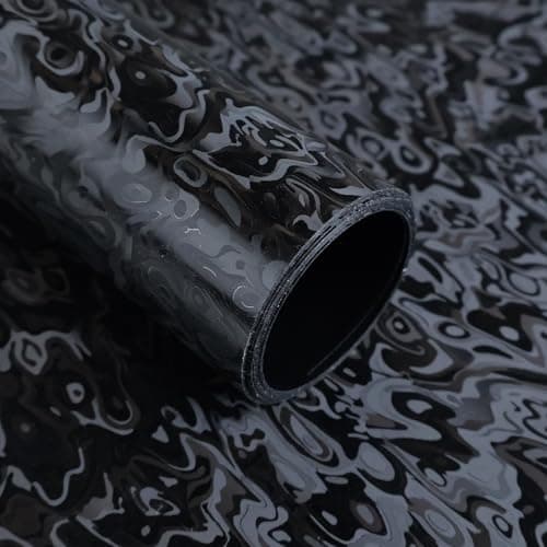Lypumso Forged Carbon Fiber Vinyl Wrap, 3D Cosmic Ghost Textured Auto Car Sticker Decal Film Sheet DIY Vehicle Paint Changing Wrap Featuring Air Release Technology (Black, 1ft x 10ft)