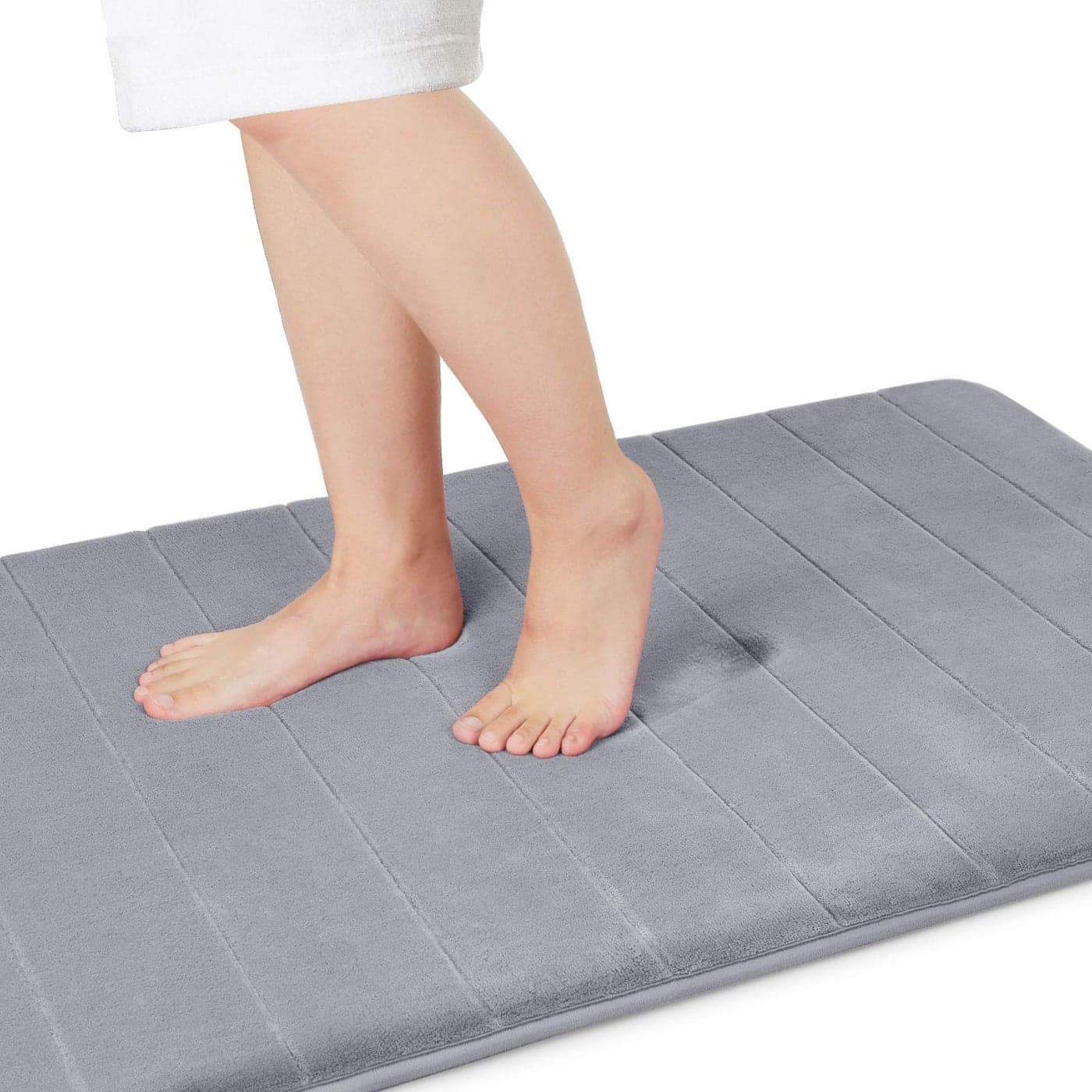 Yimobra Memory Foam Bath Mat Large Size 362 x 24 Inches Soft and Comfortable Super Water Absorption NonSlip Thick Machine Wash Easier to Dry for Bathroom Floor Rug Gray