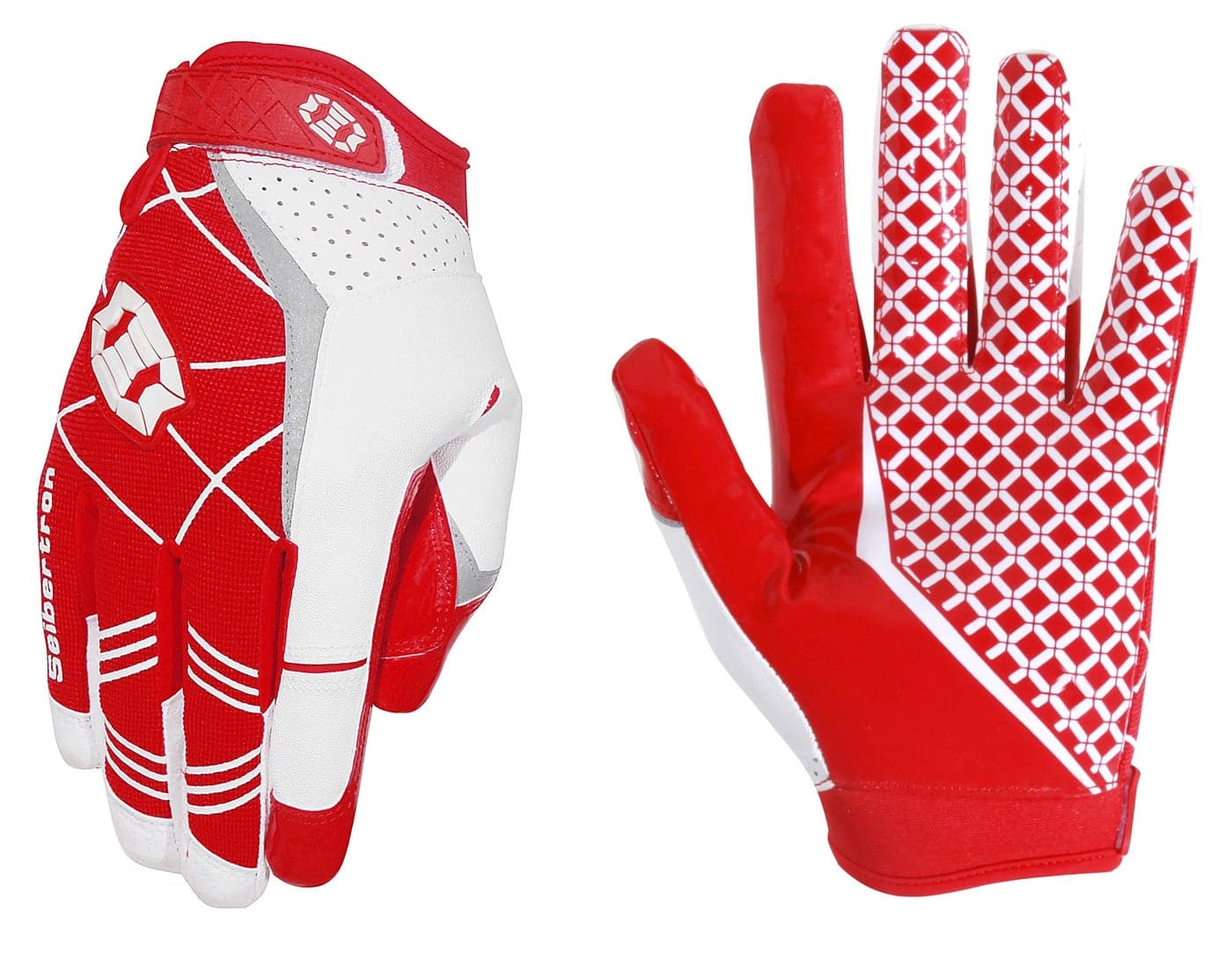 Seibertron Pro 3.0 Elite Ultra-Stick Sports Receiver Glove Football Gloves Youth and Adult (Red, M)