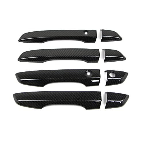 Dreamseek Door Handle Cover for 10th Gen Honda Civic 2016 2017 2018 2019 2020 2021 Sedan Hatchback Exterior Molding ABS Chrome Trim Carbon Fiber Style (w/Smart Keyhole)