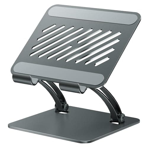 tounee Tablet Holder Stand Dual Rod Adjustable Aluminum Desktop Stand Compatible with 47169 iPads Surface Tablets Portable Monitors Kindle More Gray