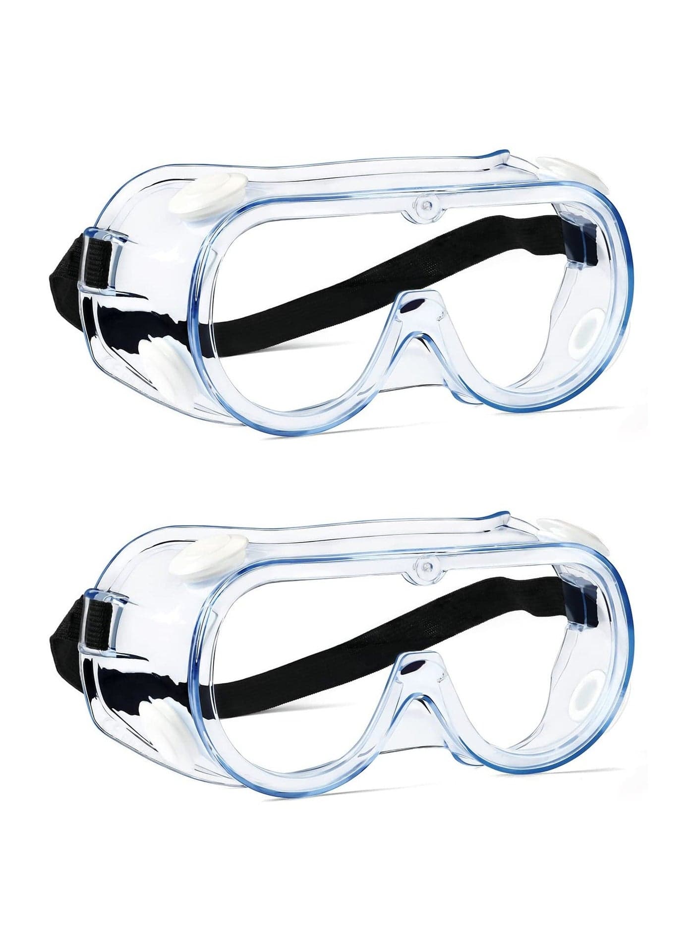2 Pcs Safety Goggles Protective Lab Eye Protection Stylish Round UV400 Transparent Blue Light for Men Womens