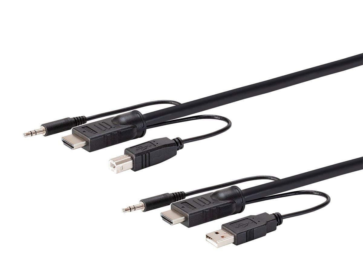 Monoprice HDMI USB 3.5mm Audio Combo Cable - 10 Feet, 4K@60Hz, High Dynamic Range (HDR) for KVM Switches - Switch Series