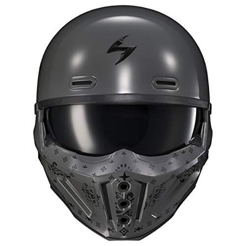 ScorpionEXO Covert X Optional Replacement DOT Approved Chin Cover for Covert X Helmets Mask Bandana (Cement Grey)