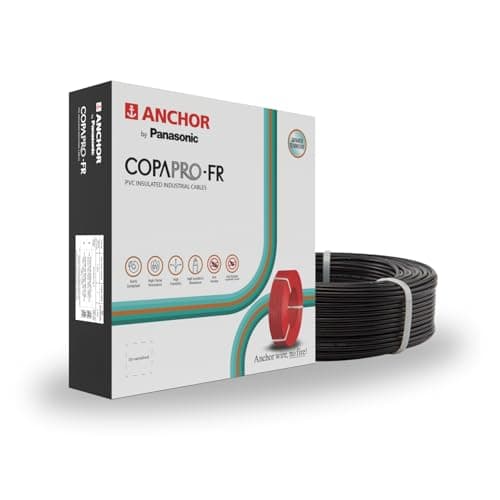 Anchor by Panasonic 1 mm COPAPro FR Electrical Wire, 90 Meter Fire Resistant Single Core PVC insulated Pure Copper Wire, Anti Rodent Anti Termite Flexible Wire for Connections (BLACK, 96138BK)