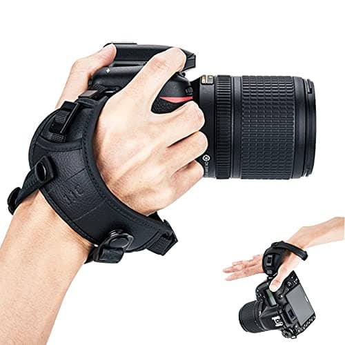 JJC DSLR Camera Hand Strap Grip Wrist Strap With Standing U Plate for Nikon Z50 II Z50II ZR D780 D850 D810 D800 D750 D610 D600 D500 D7500 D7200 D7100 D7000 D5600 D5500 D5300 D5200 D3500 D3400 D3300 D6