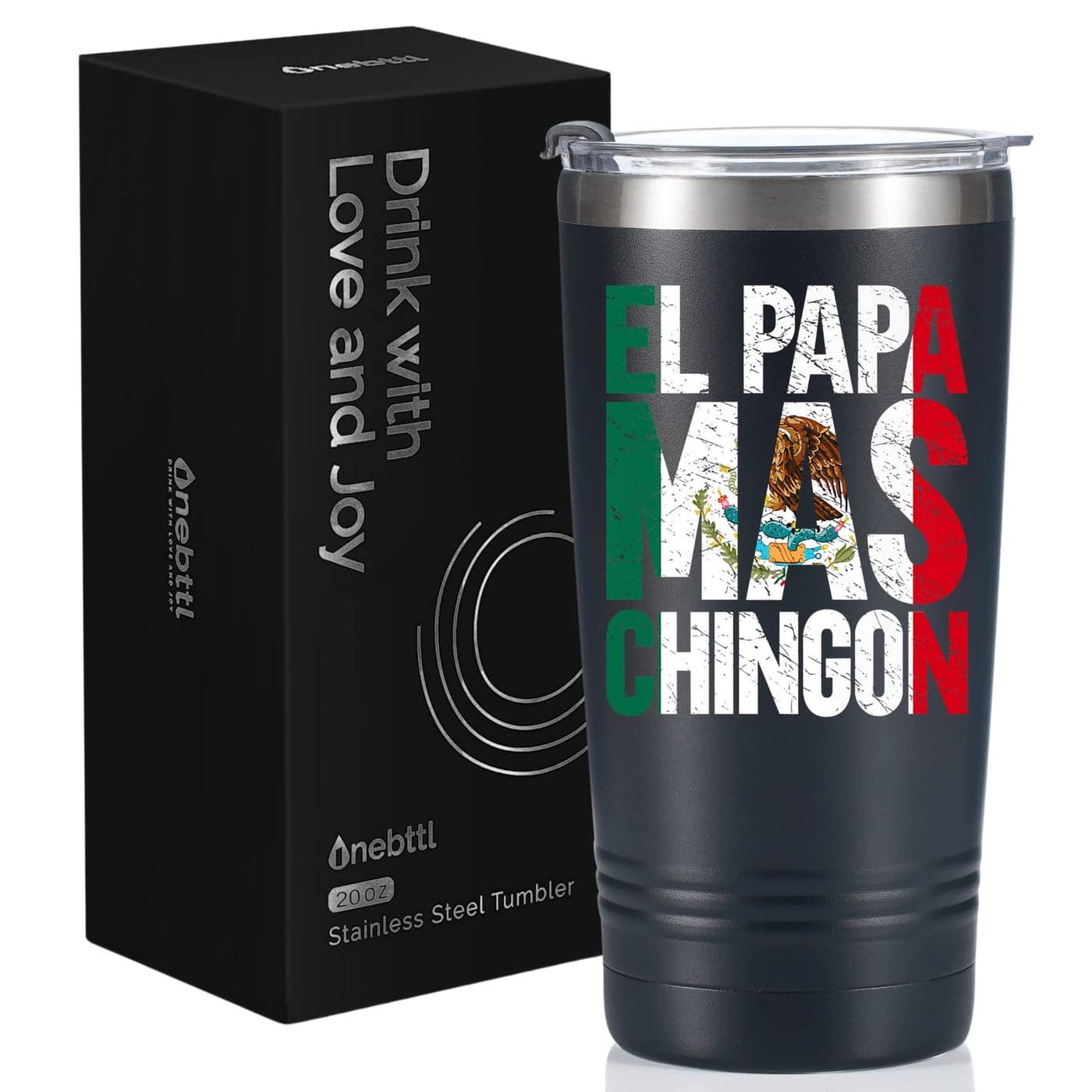 Onebttl Regalo Para Papa Stainless Steel Tumbler with Lid 20 oz Regalos Para Papa Dia Del Padre Mexican Dad Gifts for Christmas Fathers Day El Papa Mas Chingon