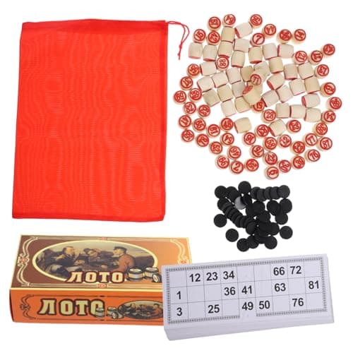 Veemoon Rustic Vintage Tombola Italian Game Set with Plastic Bingo Chips 190 for Custom DIY Boards