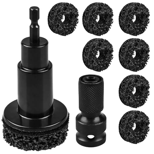 IMeanTop Wheel Hub Cleaning Tool Kit, Wheel Hub Resurfacing kit Includes 7 Pads, Fits Power Drill & 1/2" Impact Driven Wrenches, for Wheel Studs, Hubs, Rotors and Surface of Hub Cleaning
