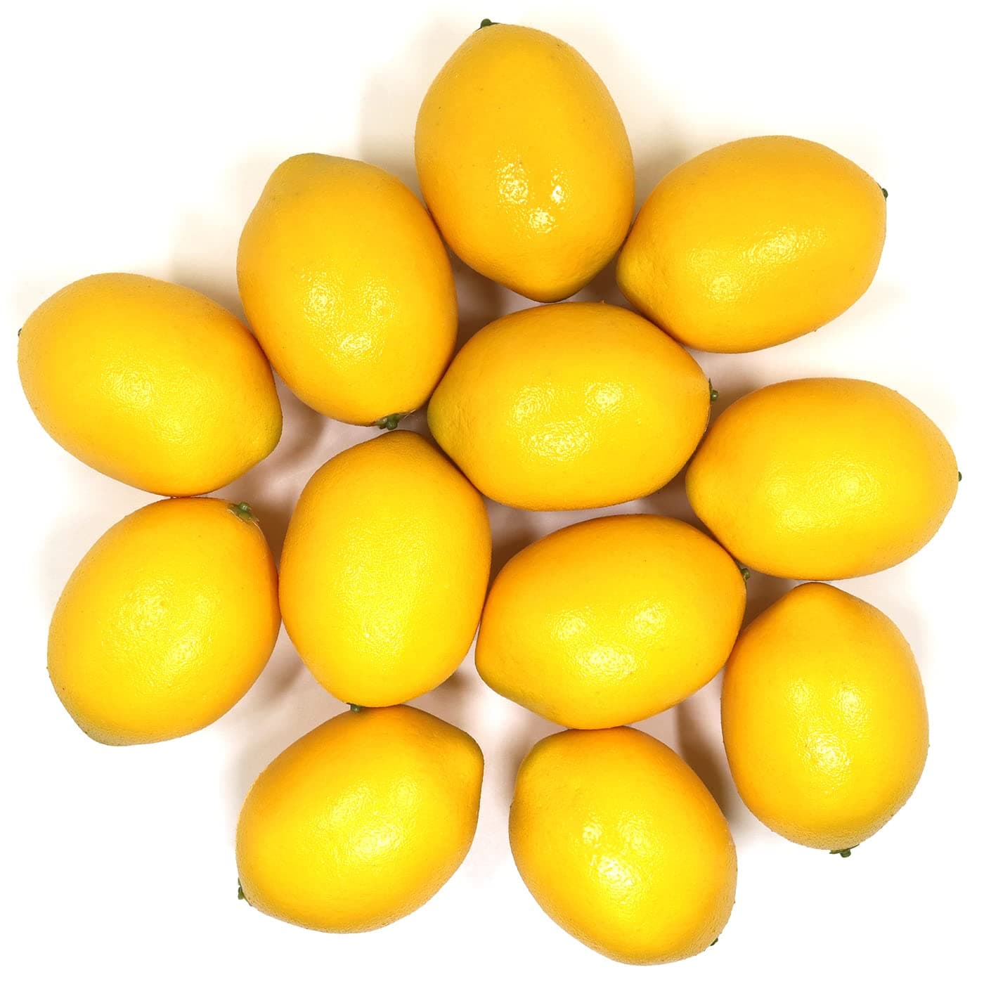 WsCrofts 12pcs Artificial Lemons Yellow Fake Lemons Faux Fruit for Home Kitchen Table Fruit Bowl Cabinet Party Xmas Decor 31 x 2