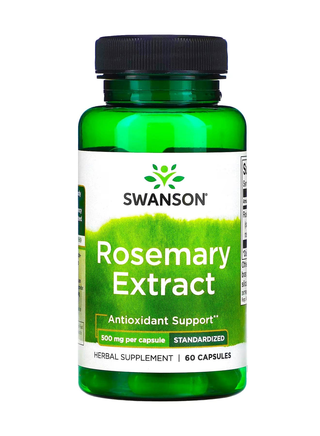 Rosemary Extract, Standardized, 500 mg, 60 Capsules