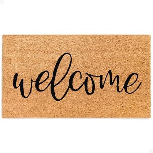 THEODORE MAGNUS Door Mat - Welcome Mat for Front Door with Non-Slip Backing - Durable Coir Doormat - Perfect for Outside Entrance and Entryway Matt - Outdoor/Indoor - Welcome - 17" x 30"