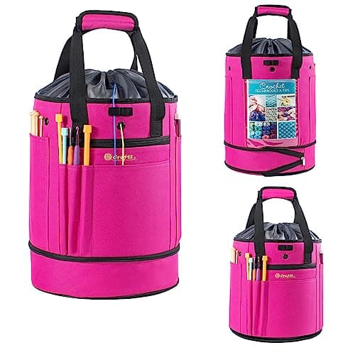 MYBAGZING Expandable Crochet Bag - Yarn Storage Organizer with Drawstring Closure - Ideal Gift