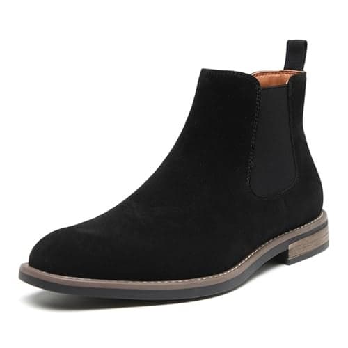 DECARSDZ Men's Chelsea Boots Casual Classic Comfy Slip-On Suede Chukka Mens Ankle Boot Black Size 8