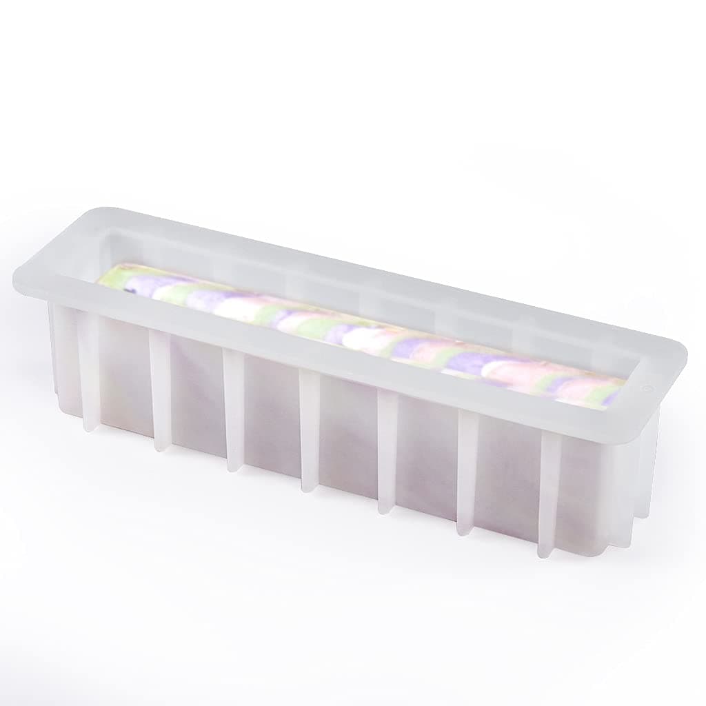 Sanbege Loaf Soap Mold 12 Large Rectangular Silicone Mold Swirl Making Tool for DIY Soap Handmade Candles Resin Casting Homemade Desserts Capacity 50 oz