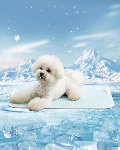 TIMSUNBER Dog Cooling Mat Instant Cooling Pet Bed for Dogs Cats 612F Drop NonToxic Machine Washable AntiSlip Bottom Cool Mat for Indoor Travel Use Light Blue 28 x 22