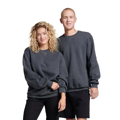 Russell Athletic Men's Dri-Power Crewneck Fleece Sweater, Black Heather, XX-Large