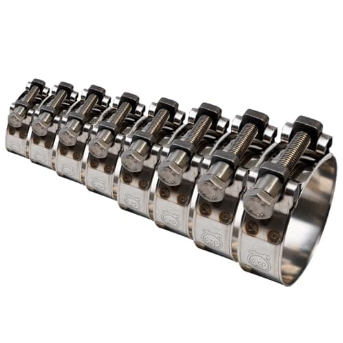 CHUN YUNG DA 8-Pack TT Heavy Duty Hose Clamps Assortment, 304 Stainless Steel High Torque T-Bolt Pipe Clamp Kit, 3/4" to 1-11/16" (17-43mm) for Automotive Turbo, Intercooler, Exhaust
