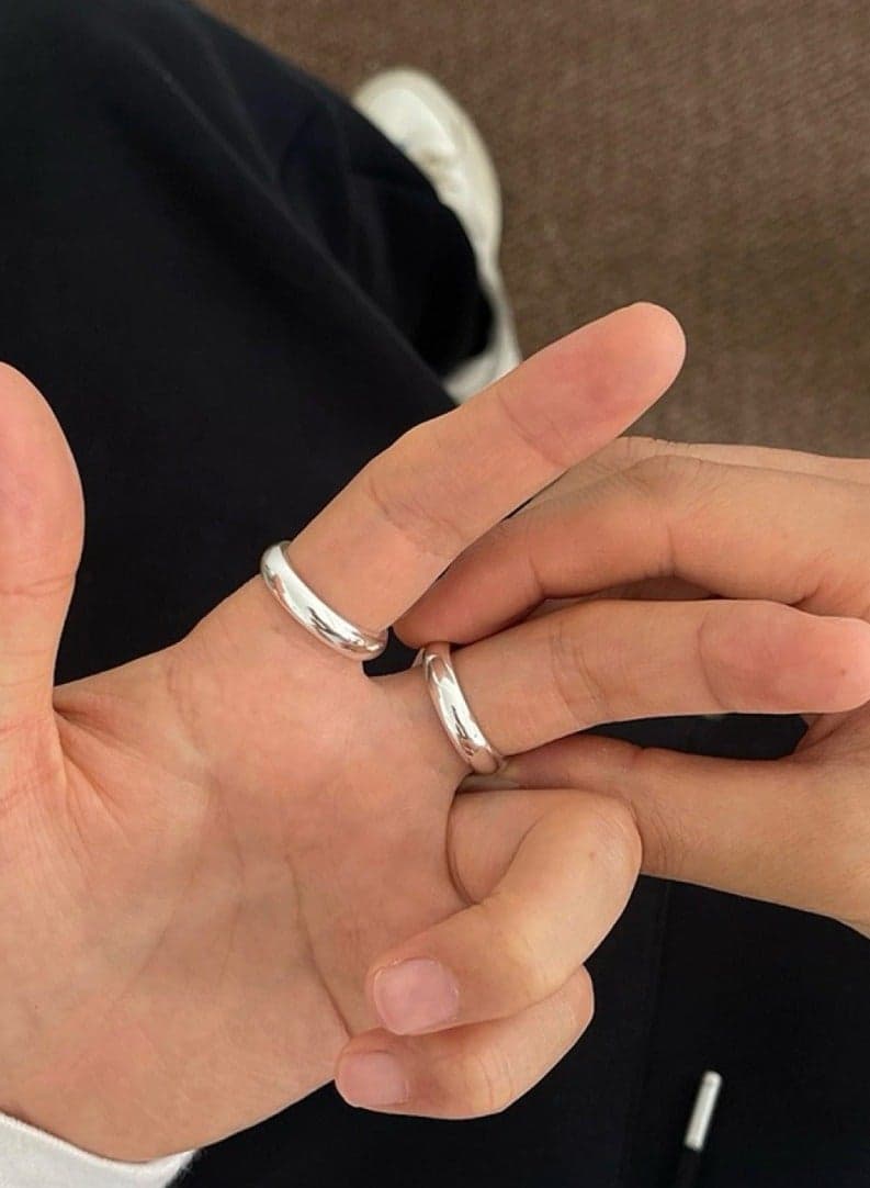 S999 pure silver loach backlit ring for women, Korean minimalist ins, niche design, versatile, plain circle, foot silver ring