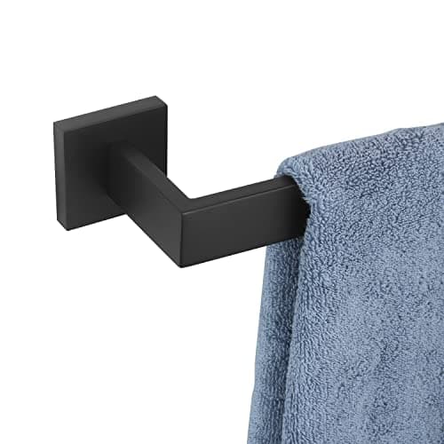 KOKOSIRI 16Inch Single Towel Bar Bathroom Kitchen Towel Holder Wall Mounted SUS304 Stainless Steel Towel Rack Matte Black B4003BKL16
