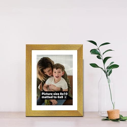 Art Street Table Photo Wood Wall Mount Rectangular Frame For Home&Office Decoration Size(8X10 Inches) Golden