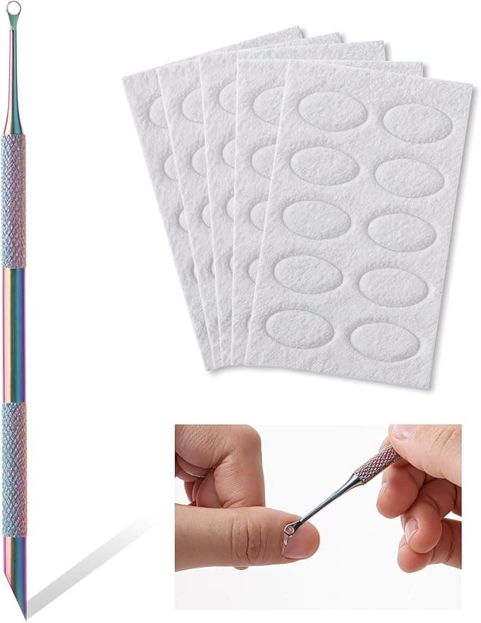 Cuticle Pusher Dual Ended Nail Cuticle Remover with 5 Nail Sand Polishing Tablets Nail Care Polish Remover Cuticle Trimmer Manicure Kit for Pedicure Nail Art