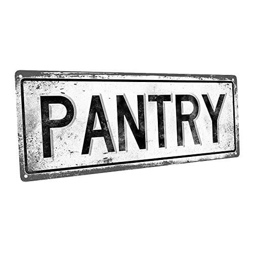 Pantry 6"x16" Metal Sign, Retro, Kitchen, Dining