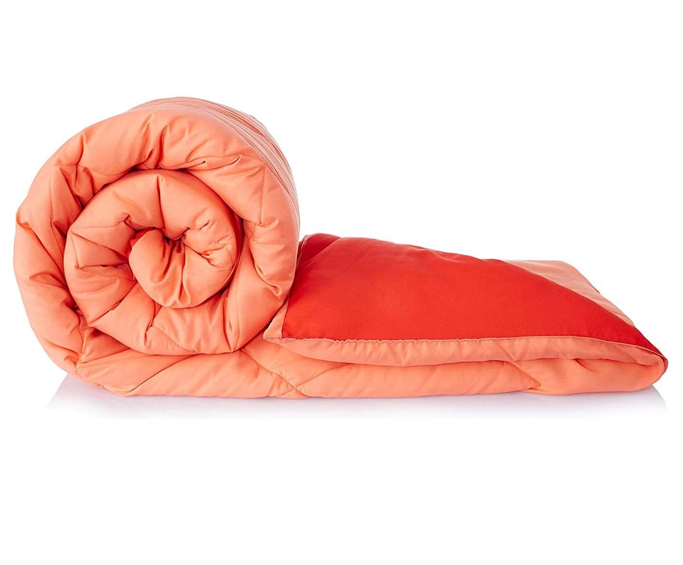 VYBBA Premium Comforter || Microfiber Reversible AC Comforter/Blanket for Winter/Quilt/Duvet, Single Bed King Size (Ruby Red & Peach Pink, 200 GSM)