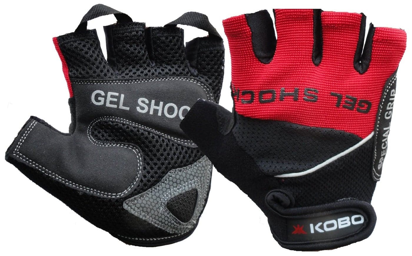 Kobo WTG-04 Cotton Gym Gloves, Large (Red/Black)