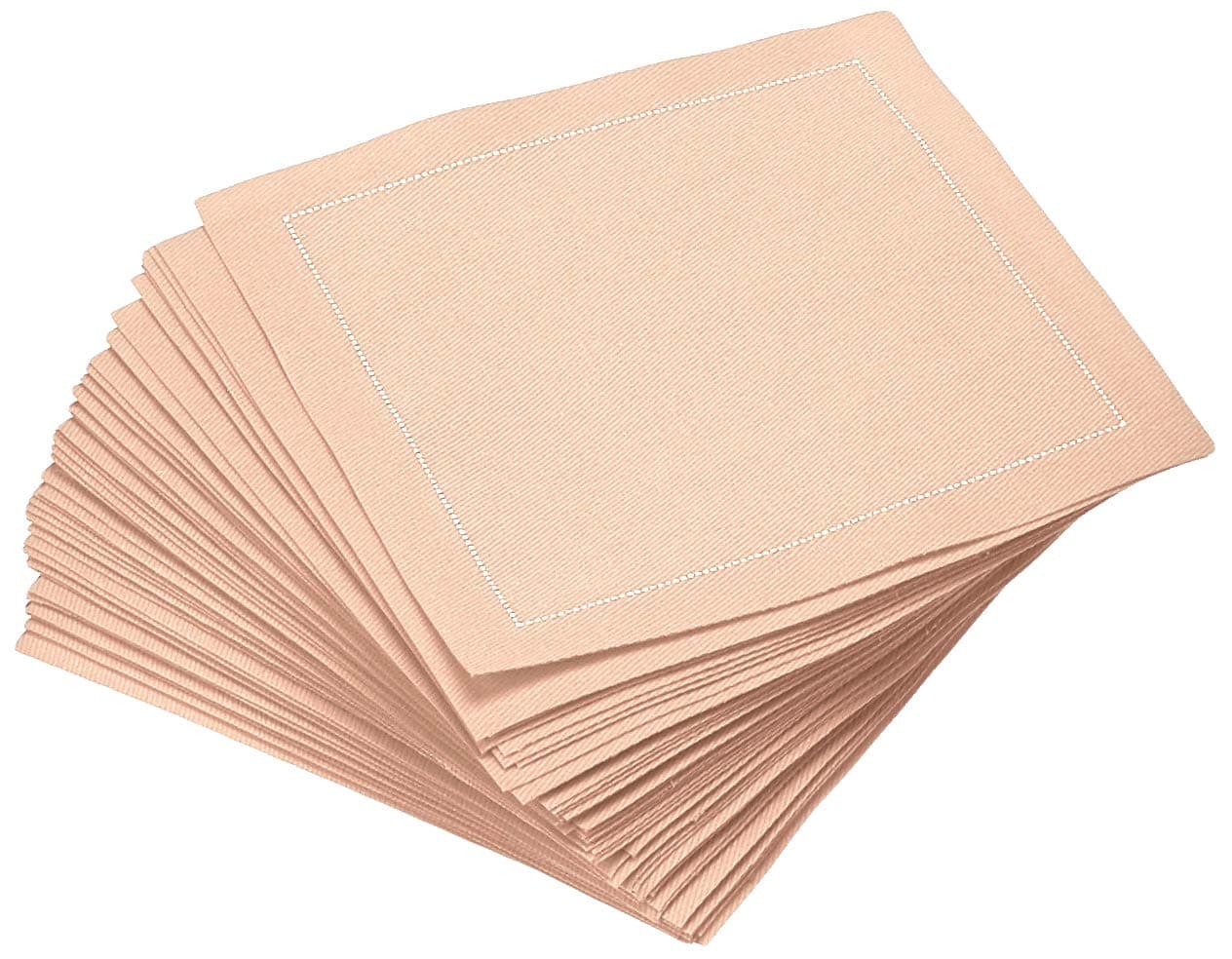 Five Star Napkins Luxury Cotton Cloth Cocktail Napkins - Bar Napkins, Party Napkins, Beverage Napkins, Events, Holiday, Wedding, Birthday, Parties - 4.5" x 4.5" - Disposable (50 x) Nude