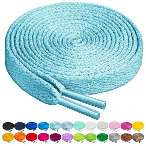 Birch Shoelaces in 27 Colors Flat 5/16" Shoe Laces in 4 Different Lengths (37" (94cm), Mint Blue)