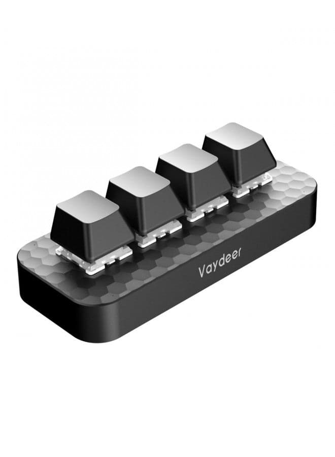 Vaydeer 4 Fully Programmable Keys with Floating Window and Macro Multifunctional Keypad, One-Handed Mechanical Keyboard Support NKRO, Hotkeys, One-Click Start, Compatible with iOS,Windows