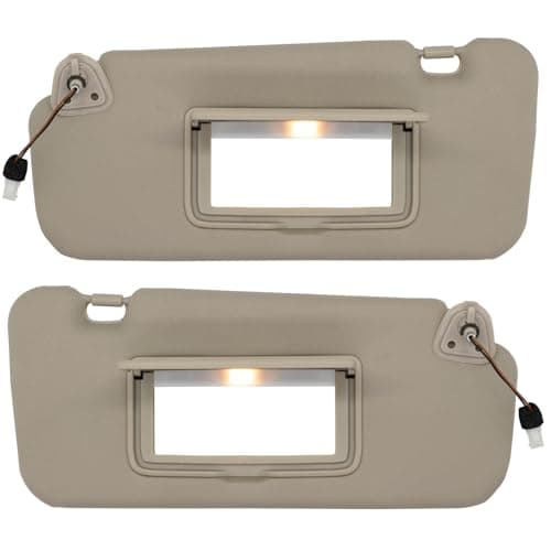 NHILES Driver & Passenger Side Sun Visor Fits for Nissan Murano 2009 2010 2011 2012 2013 2014 Replacement Sun Shade # 96401-1AA1B (Beige)