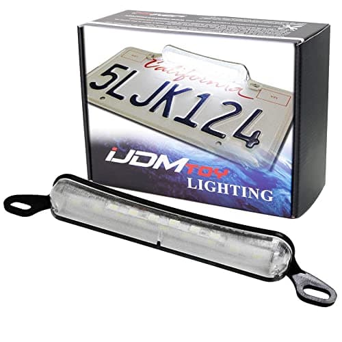 iJDMTOY LED License Plate Light 12-SMD Xenon White LED Bolt On Frame Illumination Light Lamp Universal Fit