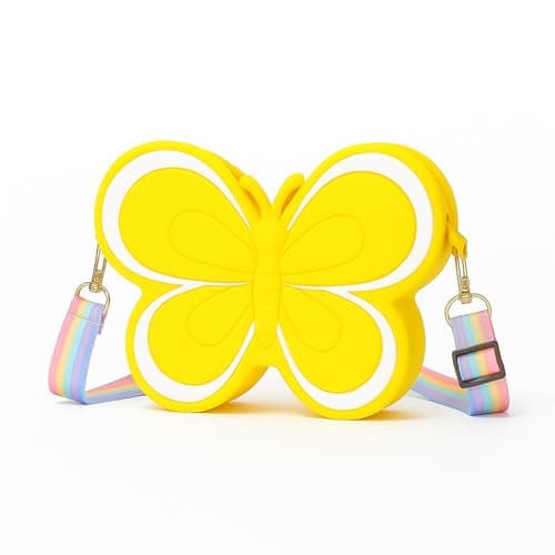 FOMQUAZLI Portable Cute Phone Sling Bag Small Casual Utility Bag Yellow Popillon Cartoon Crossbody Purse Mini Accessories Pouch Picnic Bags Kids for School, College and Office