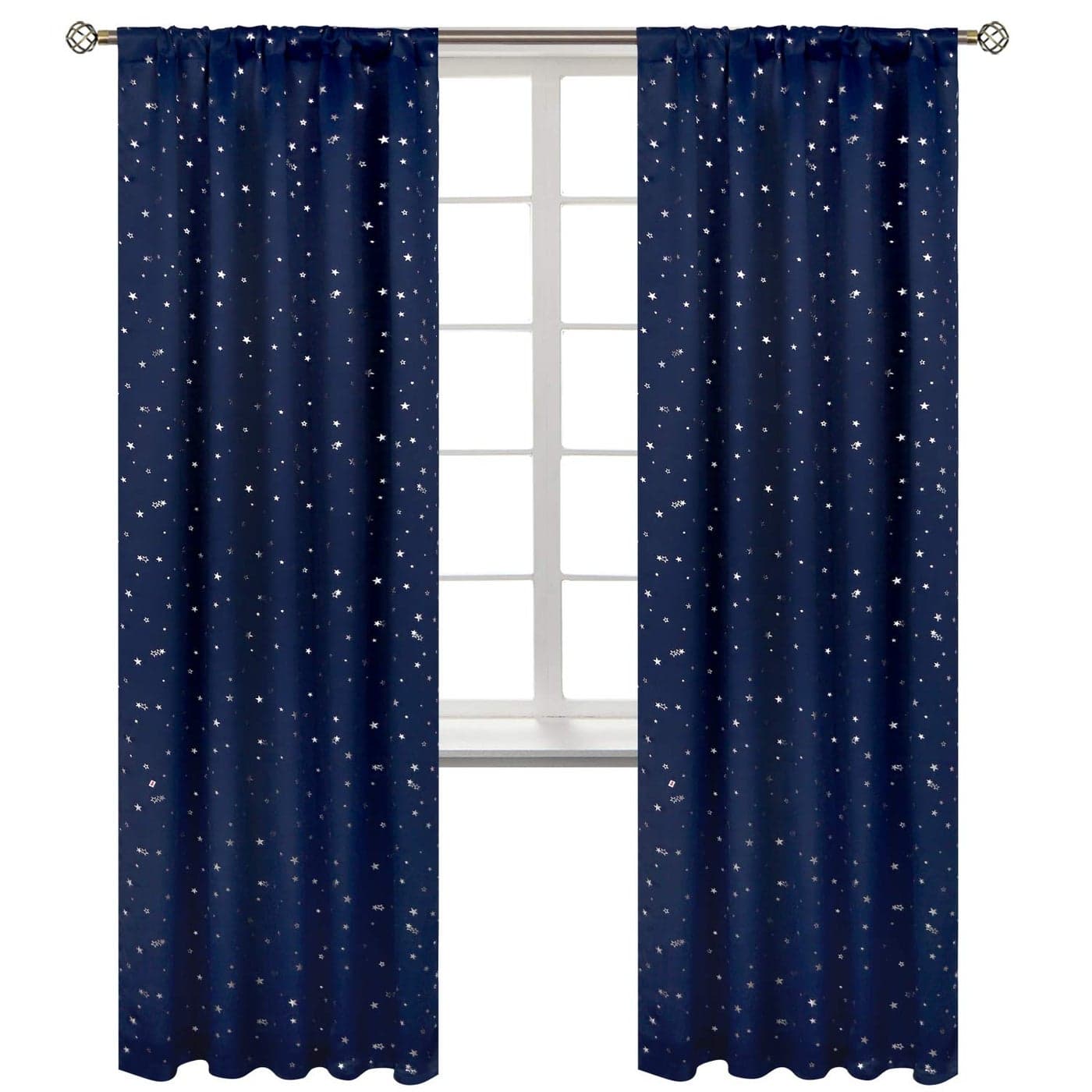 BGment Kids Blackout Curtains for Bedroom Rod Pocket Room Darkening Curtains Decoration Thermal Insulation Window Drapes for Nursery Children Room 2 Panels Each 52 x 84 Inch Navy Blue