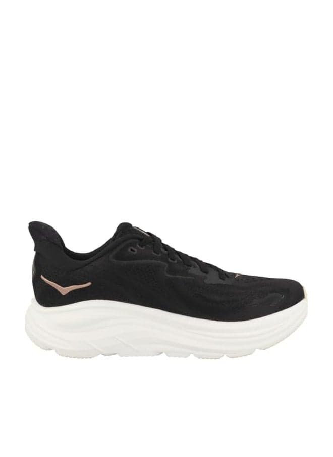 Hoka Women's Clifton 10 Sneaker, Black/Rose Gold, 7.5