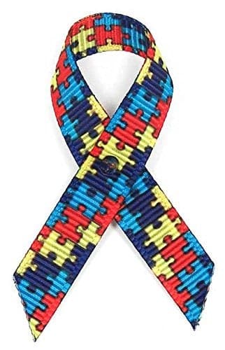 Exclusive USA American Made 250 Autism Fabric Awareness Ribbons Bag of 250 Fabric Ribbons with Safety Pins