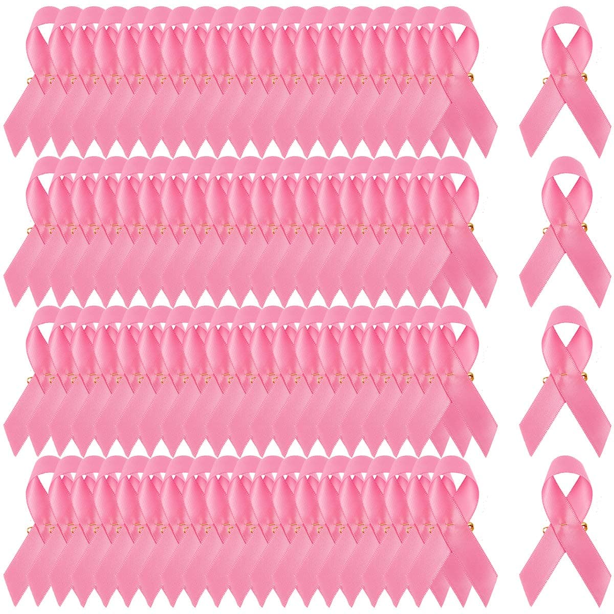 80 Pcs Pink Ribbon Pins Breast Cancer Awareness Pins Fundraising Lapel Pins Buttons Caring for Breast Cancer Charity Event Survivor Campaign Party Favors Supplies