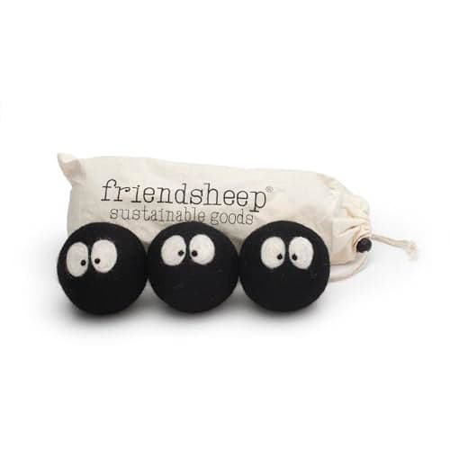 Friendsheep Wool Dryer Balls Organic Reusable Fabric Softener Alternative for Laundry Handmade Fair Trade Hypoallergenic EcoFriendly PlasticFree 3 Pack XL Sprites