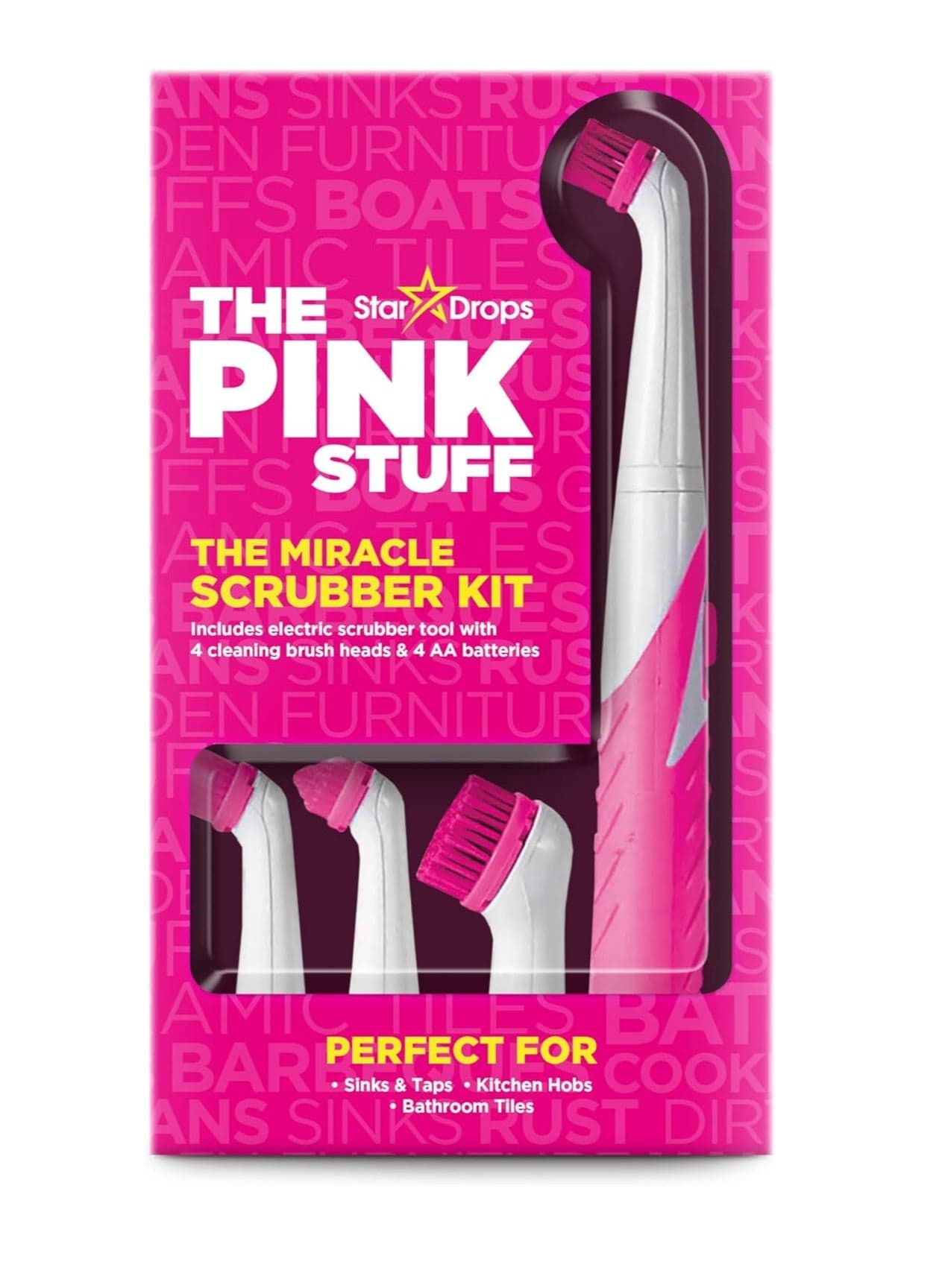 Stardrops The Pink Stuff The Miracle Scrubber Kit 4 Cleaning Brush Heads