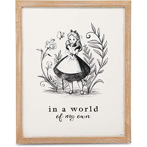 Disney Alice in Wonderland In a World of My Own Framed Wood Wall Decor - Vintage Alice in Wonderland Wall Art