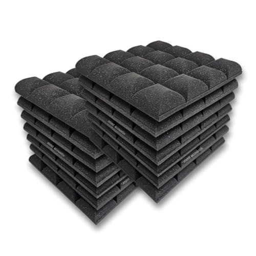 MMT Acoustix® Galaxy Acoustic Foam | Concave Convex Design, Superior Soundproofing & Bass Absorption Acoustic panels| 12x12x2 inch, Charcoal Black, 9Pcs