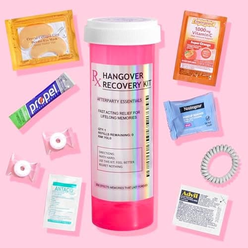 Chug Buddy 6 Pack Hangover Kit Party Favors in XL Pink Bottle Bachelorette Party Favors 21st Birthday Bridesmaid Gifts Funny Hangover Kit Supplies