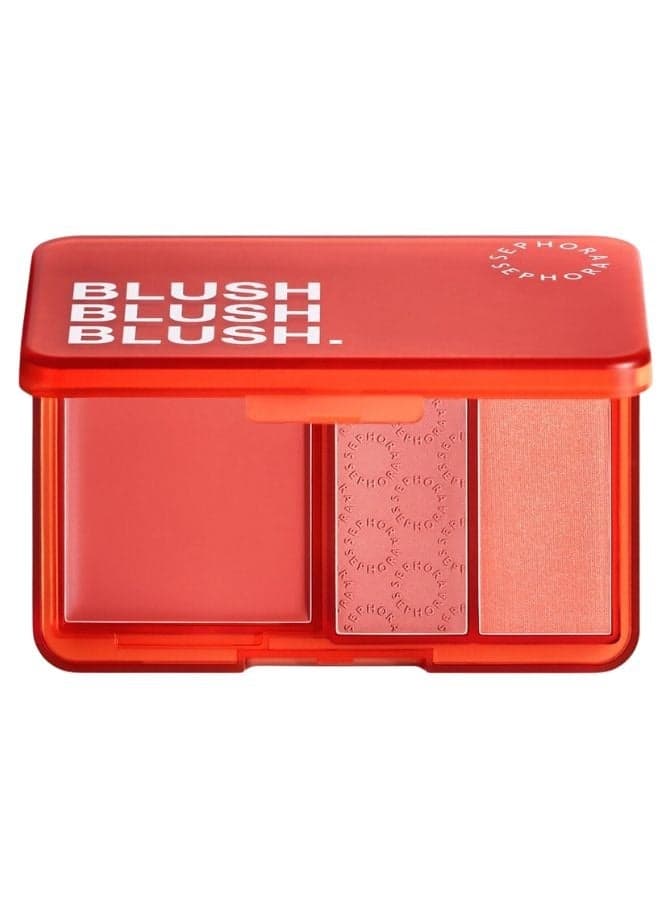 SEPHORA COLLECTION Blush Blush Blush Palette – Trio of Blushes – 02 Sunset Chaser - Bright Peach Blush Palette Shades | Cream & Powder Blush Formula – 7.7ml