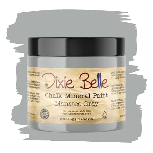 Dixie Belle Paint Company Chalk Finish Furniture Paint - Manatee Gray (16oz) - Matte Light Gray Chic Chalk Mineral DIY Furniture Paint