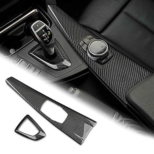 AIRSPEED Carbon Fiber Car Center Console Multimedia Button Panel Cover Gear Shift Panel Frame Cover Trim Sticker Kit for BMW F30 F31 F32 F34 F36(Not fit for F33)
