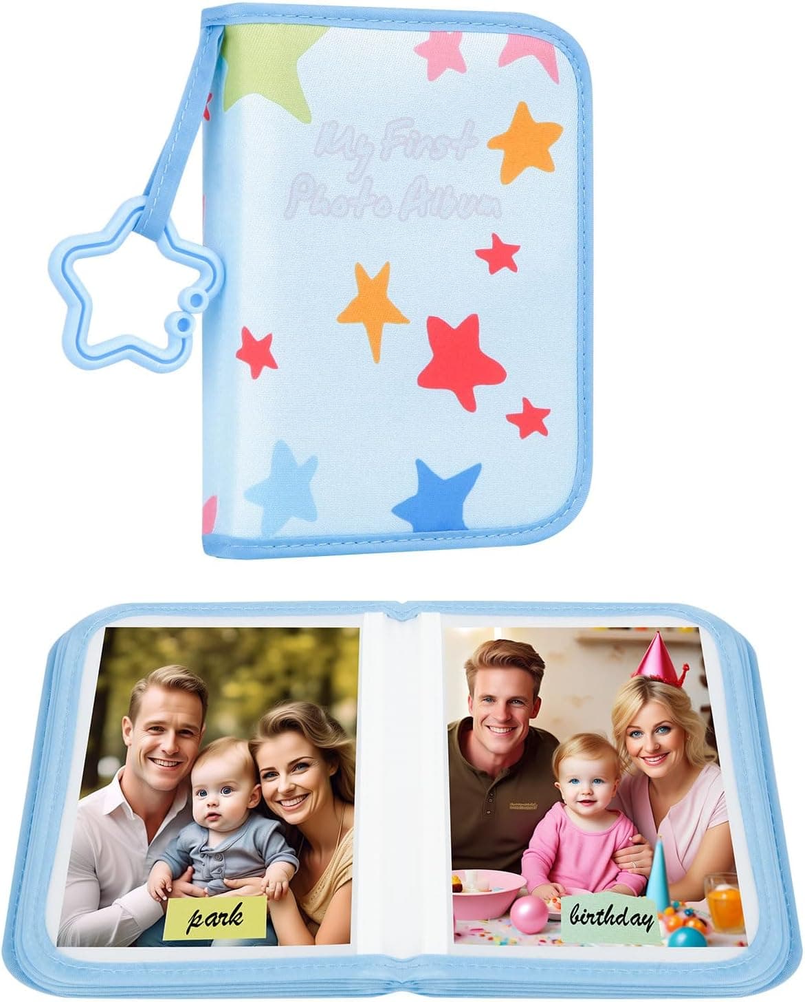 Babys My First Photo Album for Baby Holds 21 4x6 Photos Baby Photo Album Soft Cloth Family Book My First Family Album for 4x6 Baby Shower Kids Toddlers Family Pictures Toddler Photo Album Blue