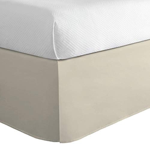 Today’s Home Classic Tailored Bed Skirt Dust Ruffle, Cotton Blend Design, 14" Drop Length, California King, Buttercream
