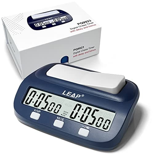 LEAP Digital Chess Timer Professional with Time Bonus and Delay Features Great for Chess IGo Navy